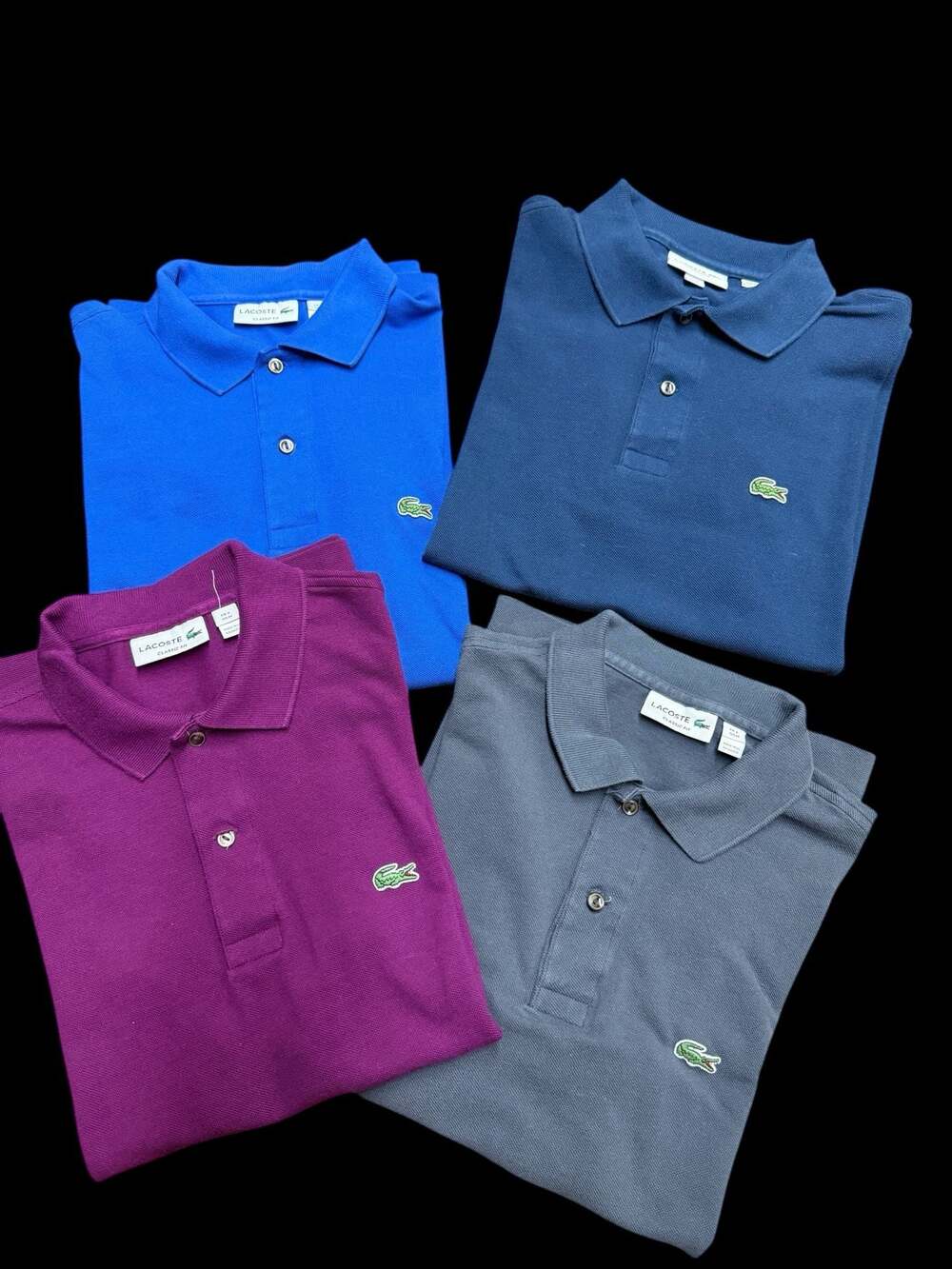 Lot of 5 Lacoste Classic Fit Short Sleeve Pique Polo Shirts Size US M FR 4